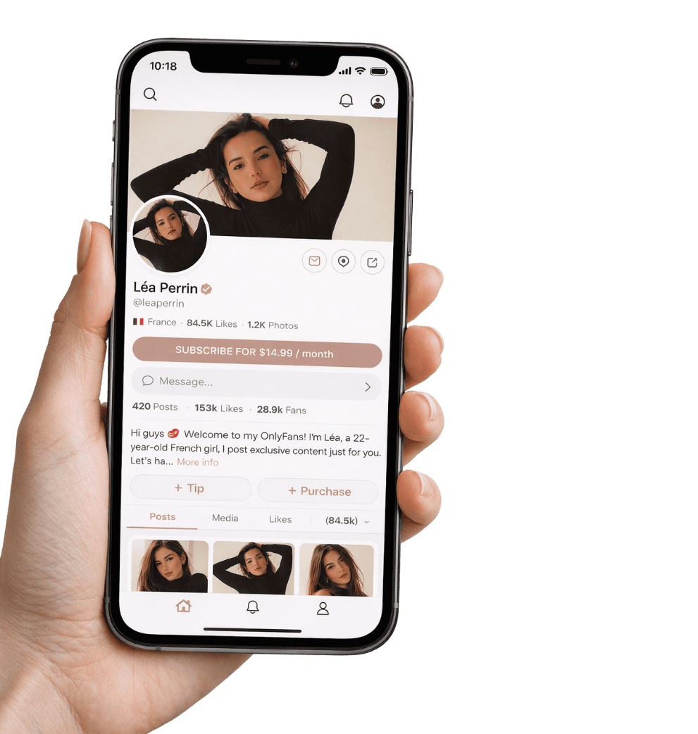 Main tenant un smartphone ouvert sur une application